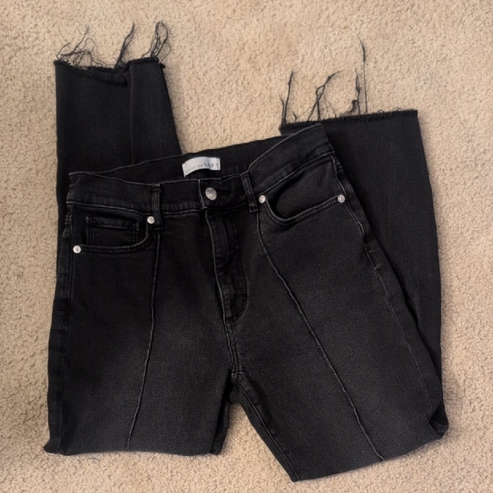 Loft The Kick Crop Black Jeans Size 4/27